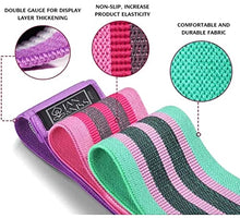 Load image into Gallery viewer, Jan&amp;Niss Resistance Workout Equipment Band for Women - 3 Level Booty Exercise Set for Butt - Glute - Thighs - Legs – Pilates
