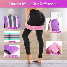 Load image into Gallery viewer, ihuan Resistance Bands for Legs and Butt, 3 Levels Exercise Band, Anti-Slip &amp; Roll Elastic Workout Booty Bands for Women Squat Glute Hip Training
