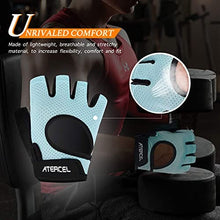 Load image into Gallery viewer, ATERCEL Weight Lifting Gloves Full Palm Protection, Workout Gloves for Gym, Cycling, Exercise, Breathable, Super Lightweight for Men and Women(Aqua, S)
