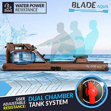 Load image into Gallery viewer, Bluefin Fitness Blade Aqua W-1 | Water Resistance Powered Rowing Machine | 100% Sustainable American Ashwood | Foldable Home Gym Equipment | LCD Console + Heart Rate Monitor | Kinomap App Integration
