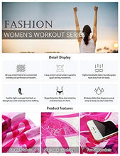 Load image into Gallery viewer, COOLOMG Women's Yoga Pants Printed Leggings Workout Running Tights with Side Pockets Pink S
