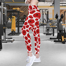 Load image into Gallery viewer, visesunny High Waist Yoga Pants with Pockets Poppy Seamless Pattern Buttery Soft Tummy Control Running Workout Pants 4 Way Stretch Pocket Leggings
