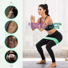 Load image into Gallery viewer, ihuan Resistance Bands for Legs and Butt, 3 Levels Exercise Band, Anti-Slip &amp; Roll Elastic Workout Booty Bands for Women Squat Glute Hip Training
