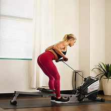 Load image into Gallery viewer, Sunny Health &amp; Fitness Dual Function Magnetic Rowing Machine w/ Digital Monitor, Multi-Exercise Step Plates, 275 LB Max Weight and Foldable - SF-RW5622
