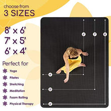 Load image into Gallery viewer, Large Yoga Mat 7'x5'x8mm Extra Thick, Durable, Eco-Friendly, Non-Slip &amp; Odorless Barefoot Exercise and Premium Fitness Home Gym Flooring Mat by ActiveGear - Black
