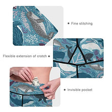 Load image into Gallery viewer, visesunny High Waist Yoga Pants with Pockets Blue Whale Marine Mammal Dot Buttery Soft Tummy Control Running Workout Pants 4 Way Stretch Pocket Leggings

