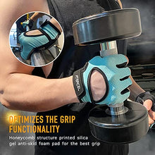 Load image into Gallery viewer, ATERCEL Weight Lifting Gloves Full Palm Protection, Workout Gloves for Gym, Cycling, Exercise, Breathable, Super Lightweight for Men and Women(Aqua, S)

