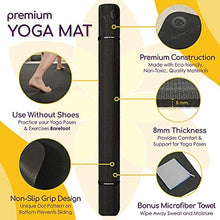 Load image into Gallery viewer, Large Yoga Mat 7'x5'x8mm Extra Thick, Durable, Eco-Friendly, Non-Slip &amp; Odorless Barefoot Exercise and Premium Fitness Home Gym Flooring Mat by ActiveGear - Black
