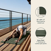 Load image into Gallery viewer, Retrospec Solana Yoga Mat 1" Thick w/Nylon Strap for Men &amp; Women - Non Slip Exercise Mat for Home Yoga, Pilates, Stretching, Floor &amp; Fitness Workouts - Wild Spruce
