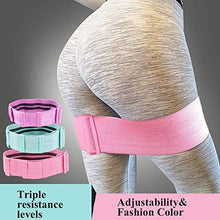 Load image into Gallery viewer, Tong Hao Adjustable Resistance Band for Legs and Hip Non-Slip Fabric Exercise Bands for Fitness Squat Workout-Triple Resistance Choice Pink
