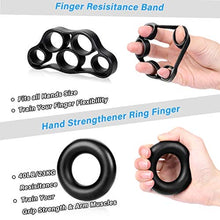 Load image into Gallery viewer, ALMAH Hand Grip Strengthener kit(5 Pack),Grip Strength Trainer,Forearm Workout Trainer Adjustable Hand Grip Exercise,Finger Strength Exerciser, Finger Stretcher, Grip Ring &amp; Stress Relief Ball with Carry Bag
