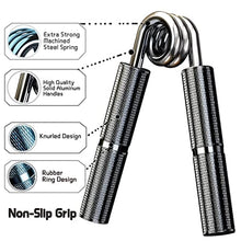 Load image into Gallery viewer, YZLSPORTS Metal Black Heavy Hand Grip and Wrist Strengthener Gripper - Resistance from 50-300 LB Metal Exerciser for Hand, Forearm, and Fingers,Black(Bold Handle) Stainless Steel,50LB
