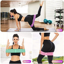 Load image into Gallery viewer, ihuan Resistance Bands for Legs and Butt, 3 Levels Exercise Band, Anti-Slip &amp; Roll Elastic Workout Booty Bands for Women Squat Glute Hip Training

