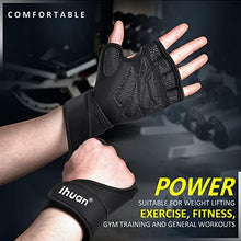 Load image into Gallery viewer, ihuan Weight Lifting Gym Workout Gloves with Wrist Wrap Support for Men &amp; Women, Full Palm Protection, for Weightlifting, Training, Fitness, Exercise, Pull ups
