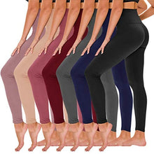 Load image into Gallery viewer, TNNZEET 7 Pack High Waisted Leggings for Women - Buttery Soft Workout Running Yoga Pants
