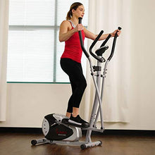Load image into Gallery viewer, Sunny Health &amp; Fitness SF-E905 Elliptical Machine Cross Trainer with 8 Level Resistance and Digital Monitor , Gray, White, 28 L x 17 W x 57 H
