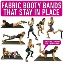 Load image into Gallery viewer, Vergali Fabric Booty Bands for Women Butt and Legs. Set of 4 Non Slip Cloth Resistance Working Out Band for Glute, Thigh, Squat with Workout Resistant Fitness Training Guide to Exercise at Home or Gym

