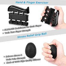 Load image into Gallery viewer, ALMAH Hand Grip Strengthener kit(5 Pack),Grip Strength Trainer,Forearm Workout Trainer Adjustable Hand Grip Exercise,Finger Strength Exerciser, Finger Stretcher, Grip Ring &amp; Stress Relief Ball with Carry Bag
