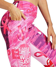 Load image into Gallery viewer, COOLOMG Women's Yoga Pants Printed Leggings Workout Running Tights with Side Pockets Pink S
