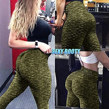 Load image into Gallery viewer, Murandick Textured Leggings for Women Scrunch High Waist Textured Yoga Workout Pants - Dazzle Green

