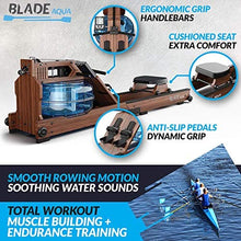 Load image into Gallery viewer, Bluefin Fitness Blade Aqua W-1 | Water Resistance Powered Rowing Machine | 100% Sustainable American Ashwood | Foldable Home Gym Equipment | LCD Console + Heart Rate Monitor | Kinomap App Integration
