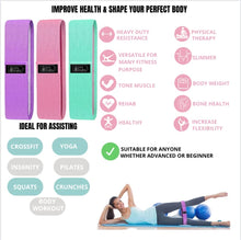 Load image into Gallery viewer, Jan&amp;Niss Resistance Workout Equipment Band for Women - 3 Level Booty Exercise Set for Butt - Glute - Thighs - Legs – Pilates
