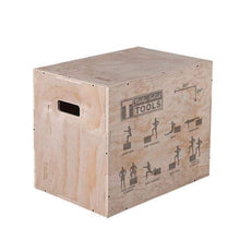 Load image into Gallery viewer, Body-Solid Tools 3-Way Wood Plyo Box 20in, 24in, 30in Cross Fit Training - The Home Fitness Corp
