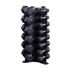 Load image into Gallery viewer, Body-Solid Vertical 5-50 lb. Rubber Dumbbell Package Weight Sets - The Home Fitness Corp
