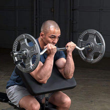 Load image into Gallery viewer, Gray Cast Iron Grip Olympic Weights 2.5lb., 5lb., 10lb., 25lb., 35lb. and 45lb. plates - The Home Fitness Corp
