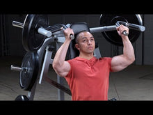 Load and play video in Gallery viewer, Pro ClubLine Leverage Shoulder Press by Body-Solid Chest Press Trainer

