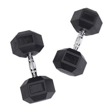 Load image into Gallery viewer, RUGGED 5-50 lb. Rubber Dumbbell Set 20 Weight Set - The Home Fitness Corp
